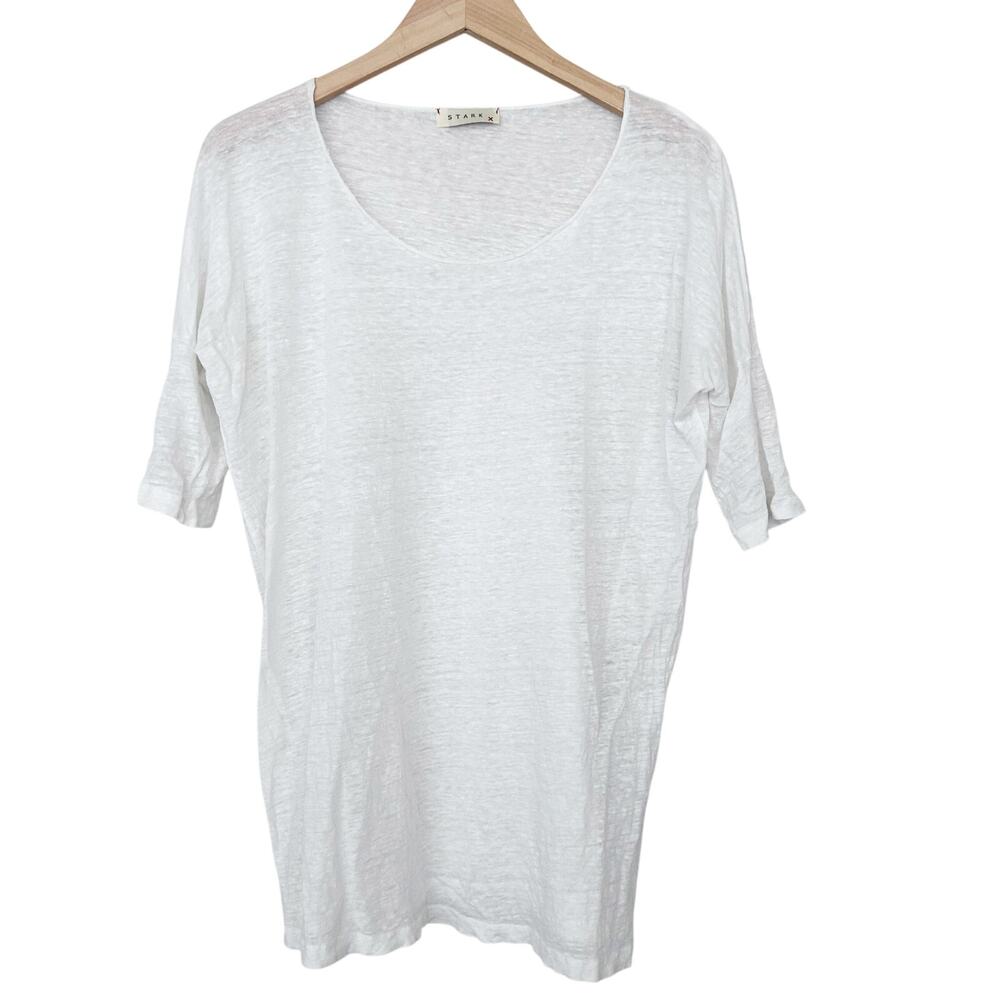 Stark X White 100% Linen Dolman Sleeve Shirt Sz S